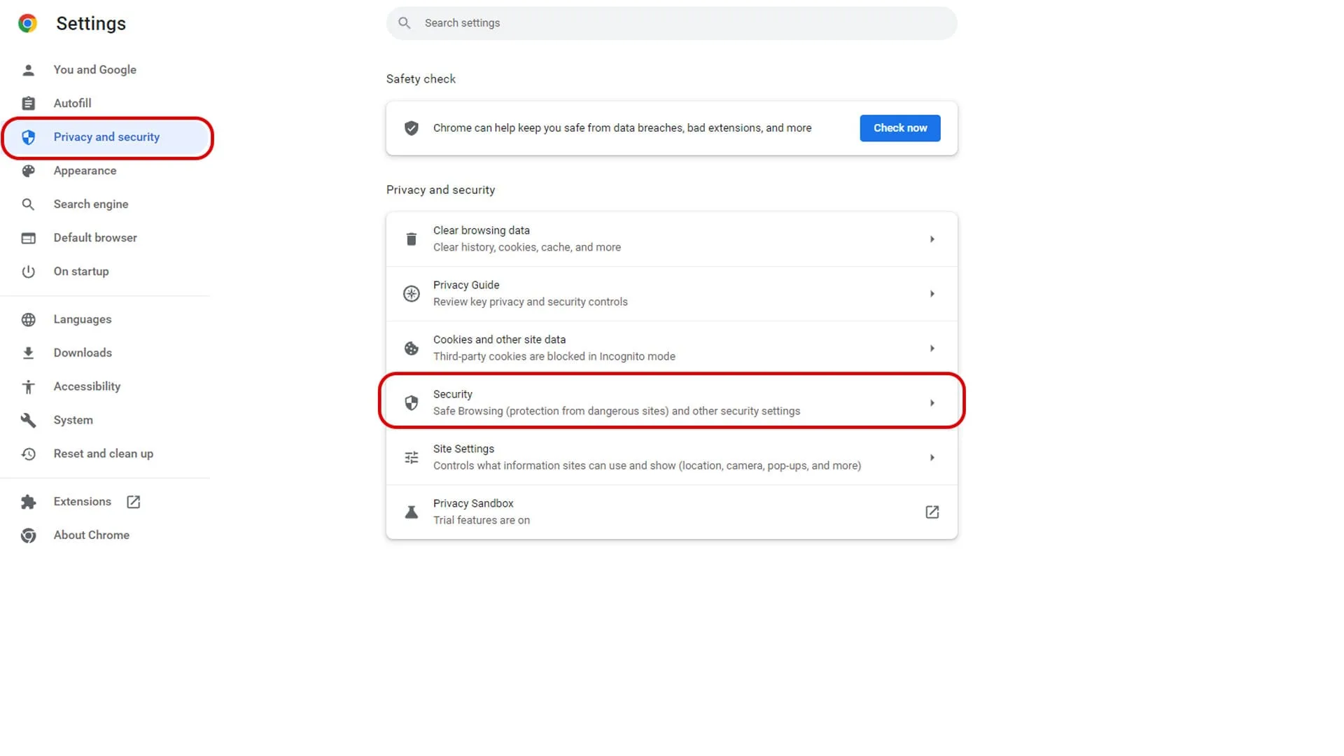 تنظیمات کروم برای تغییر DNS