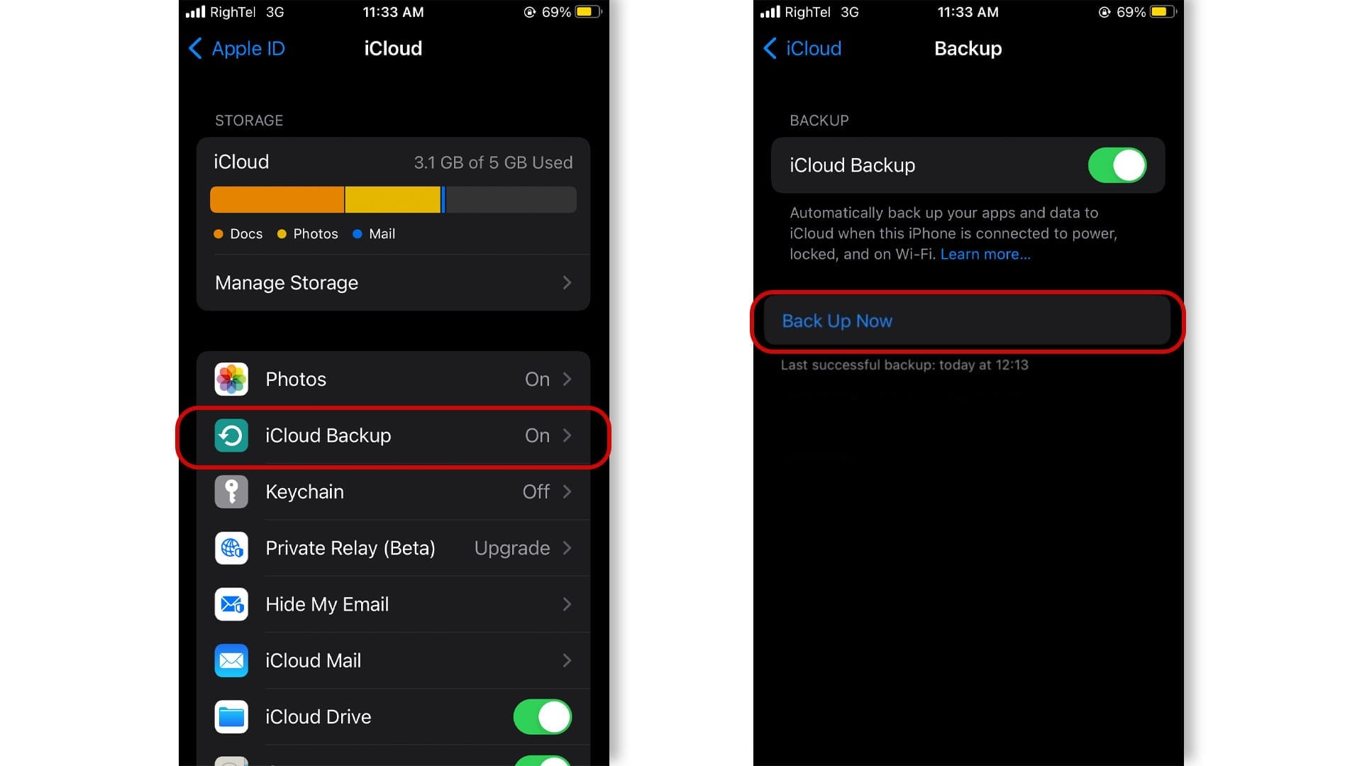 بک آپ icloud از تنظیمات آیفون