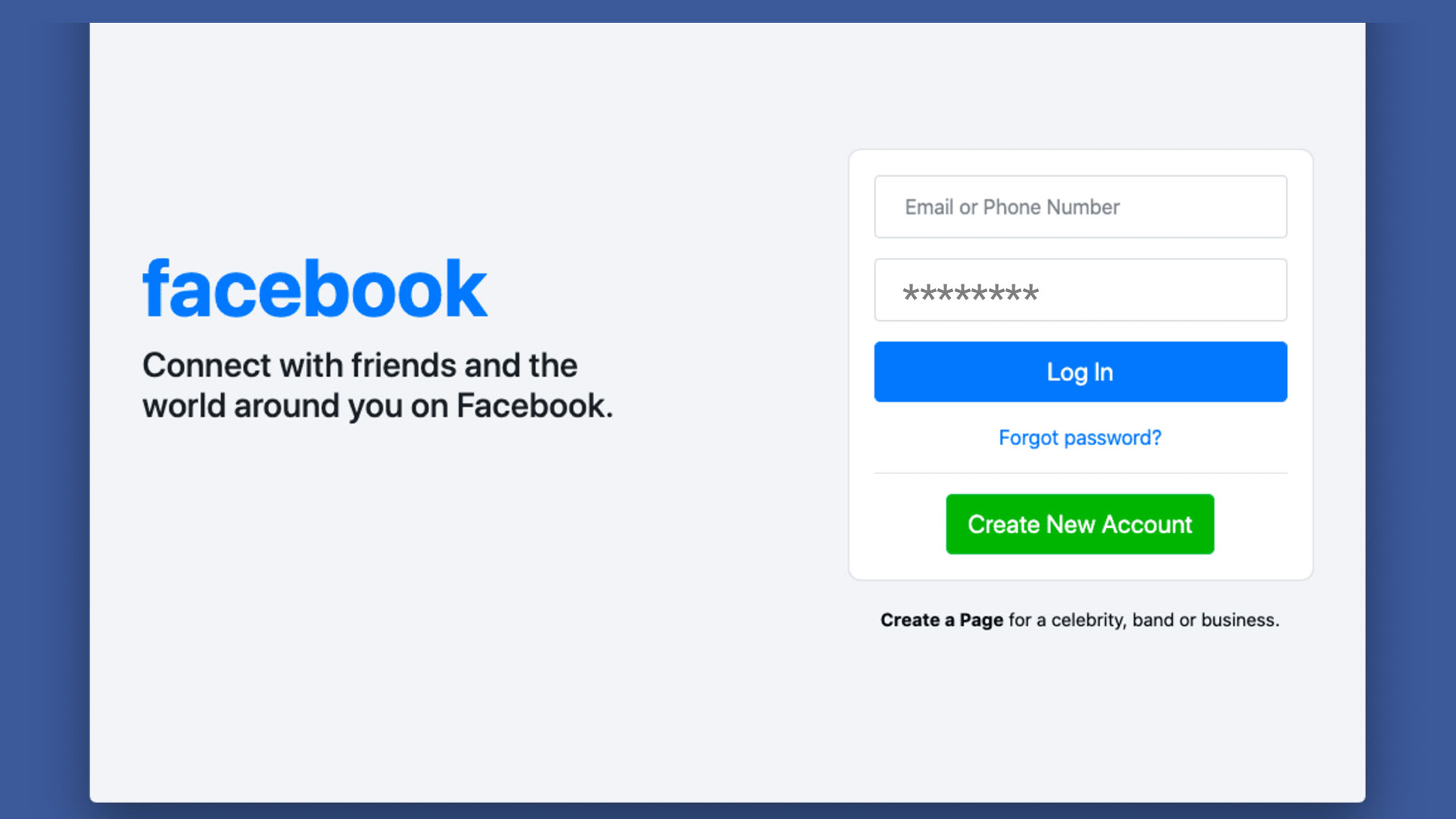 ورود به حساب کاربری فیس بوک
