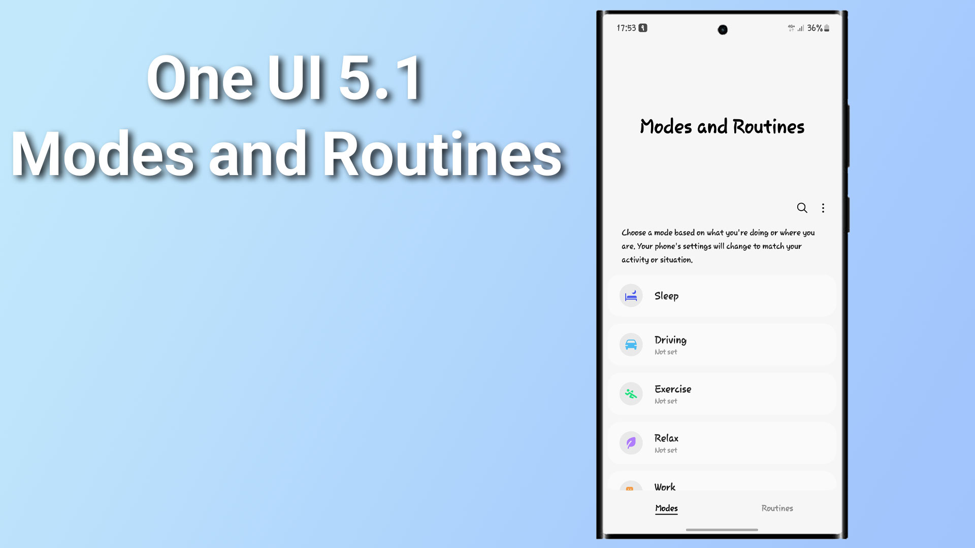 ویژگی هایModes and Routines در One UI 5.1