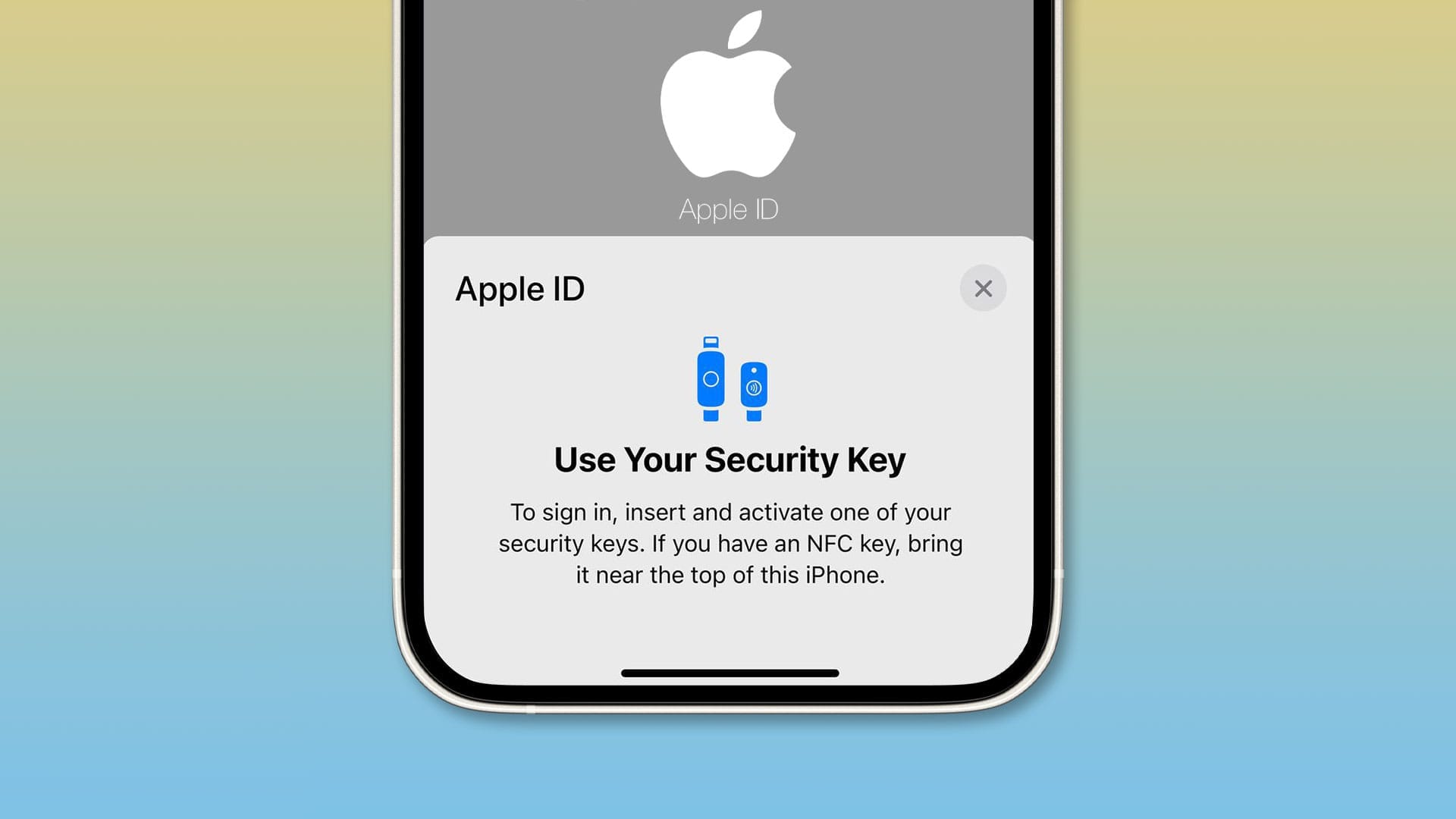 قابلیت کلید امنیتی Apple ID