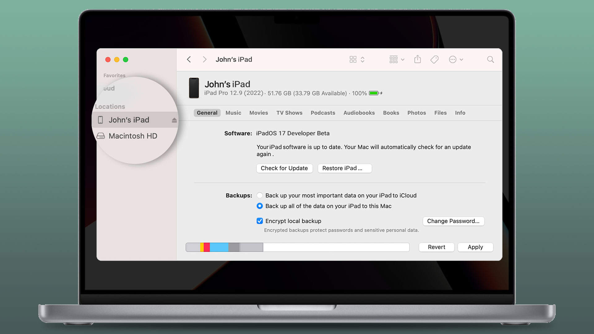 استفاده از Finder یا iTunes برای دانلود iPadOS 17 بتا