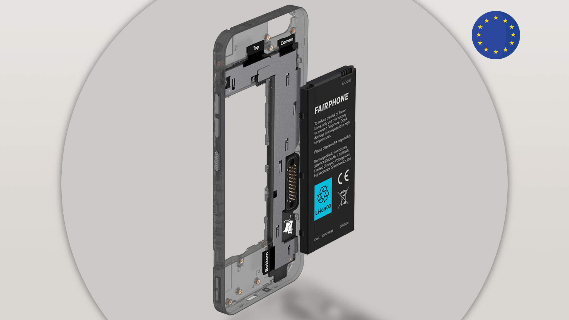 محل قرارگیری باتری Fairphone 