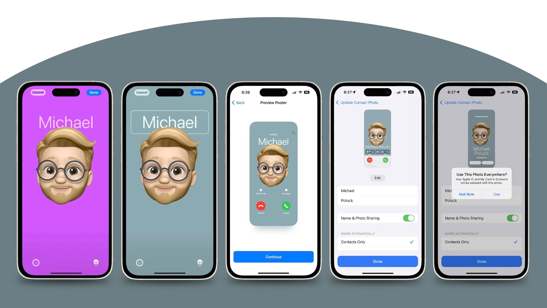 نحوه سفارشی سازی Contacts Poster