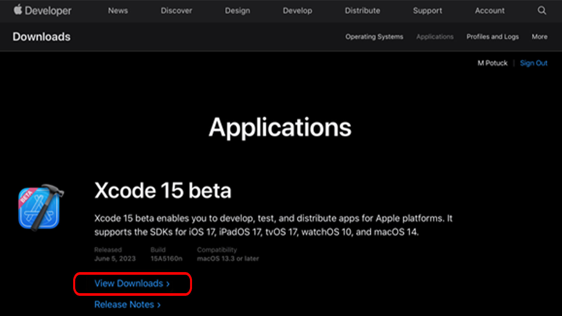 Download Xcode 15 beta
