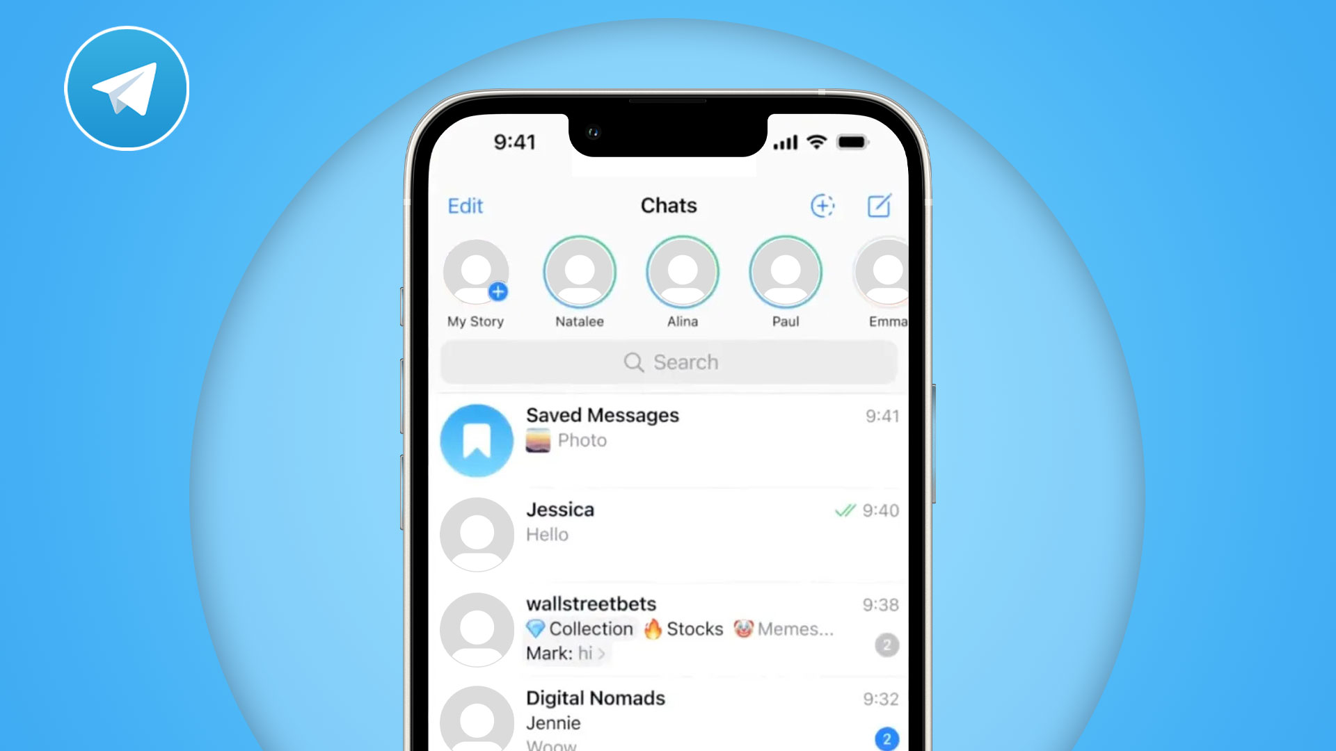 قابلیت استوری در تلگرام 