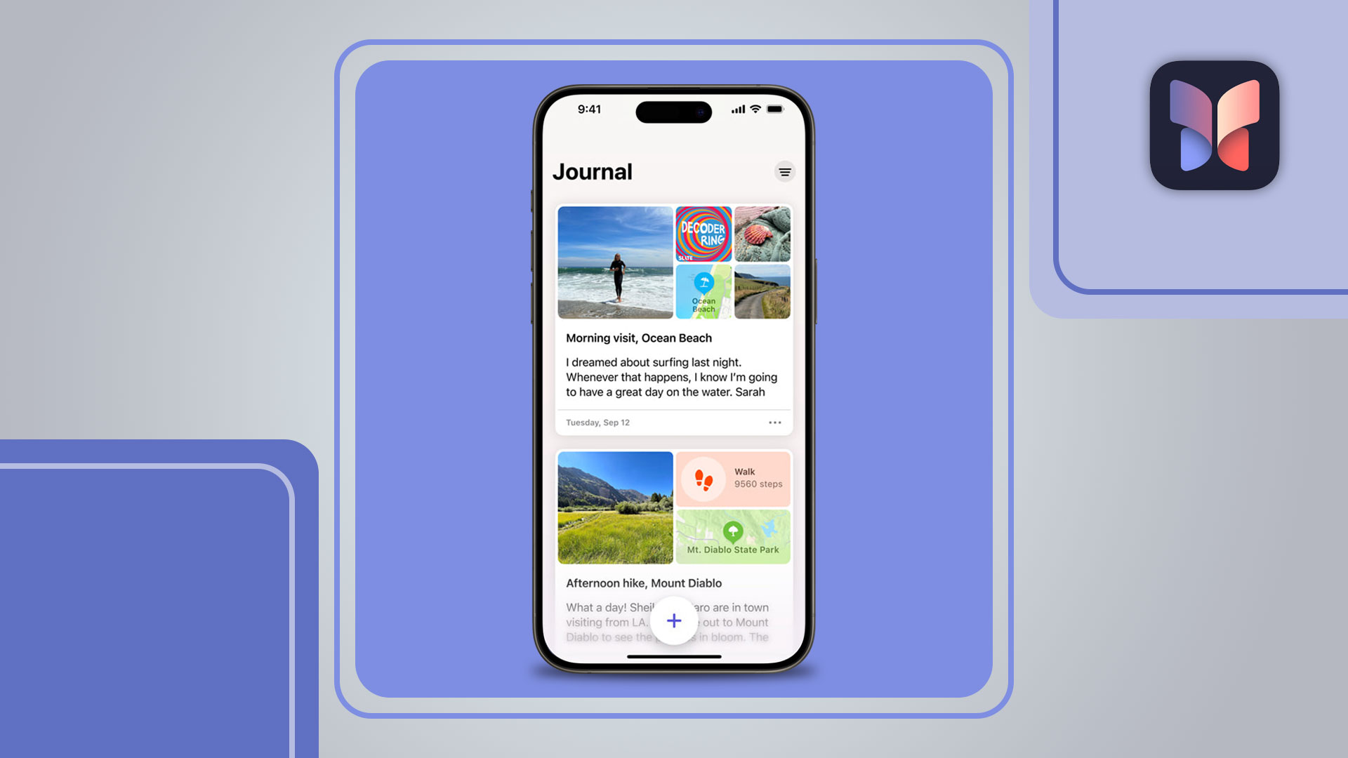 ویژگی یادگیری ماشین اپلیکیشن Journal در iOS
