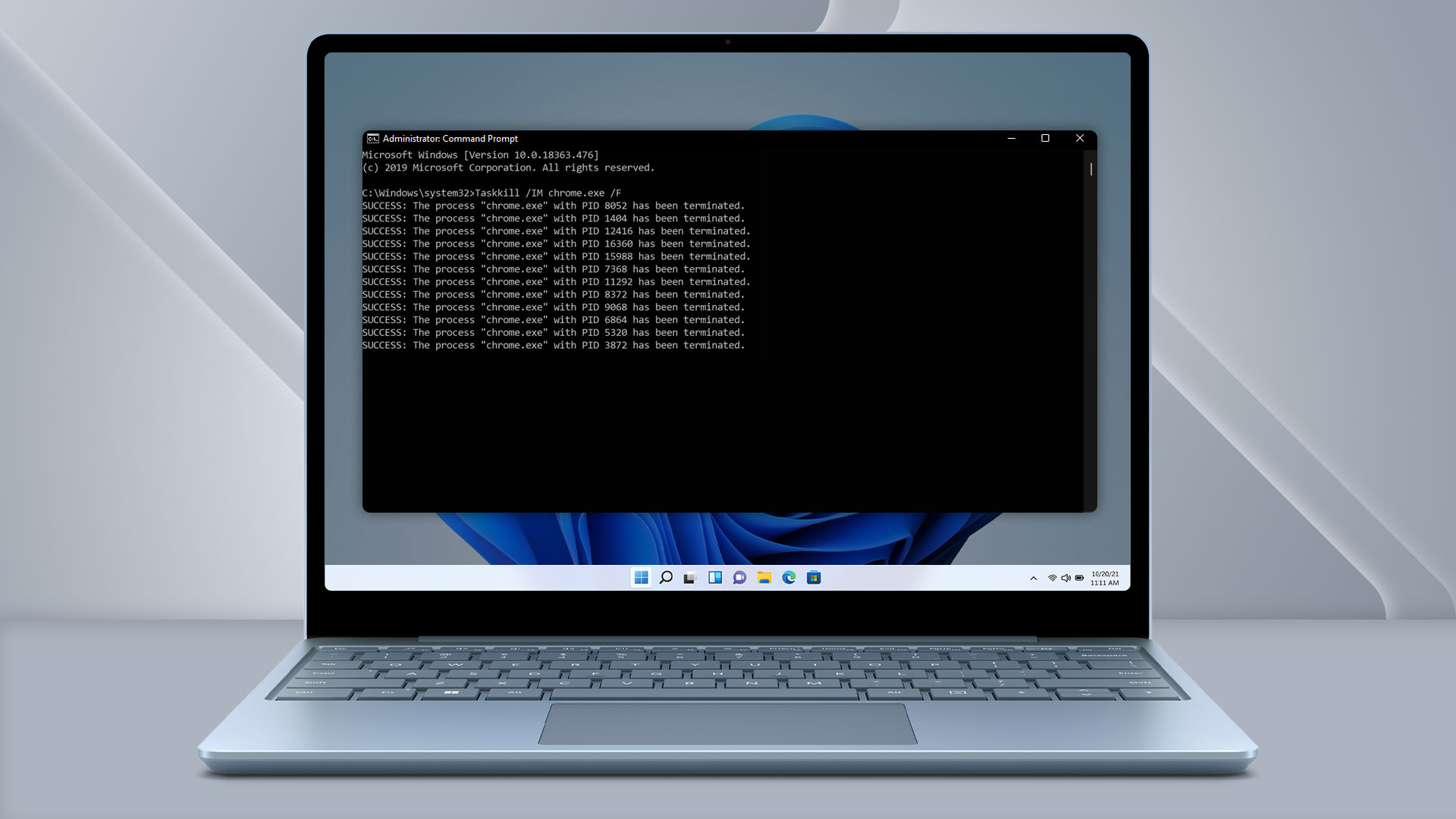 استفاده از Command Prompt برای بستن تمام برنامه‌ها در ویندوز 11