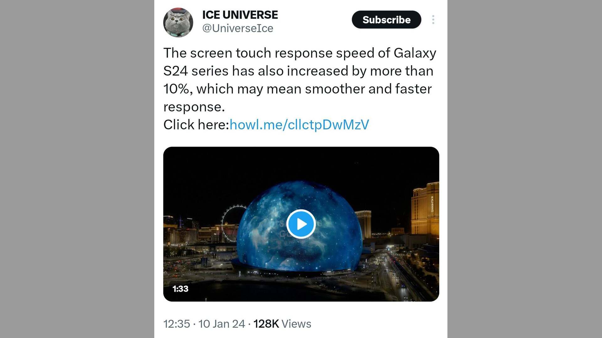 توییت Ice Universe درباره بهبود پاسخ لمسی سری S24