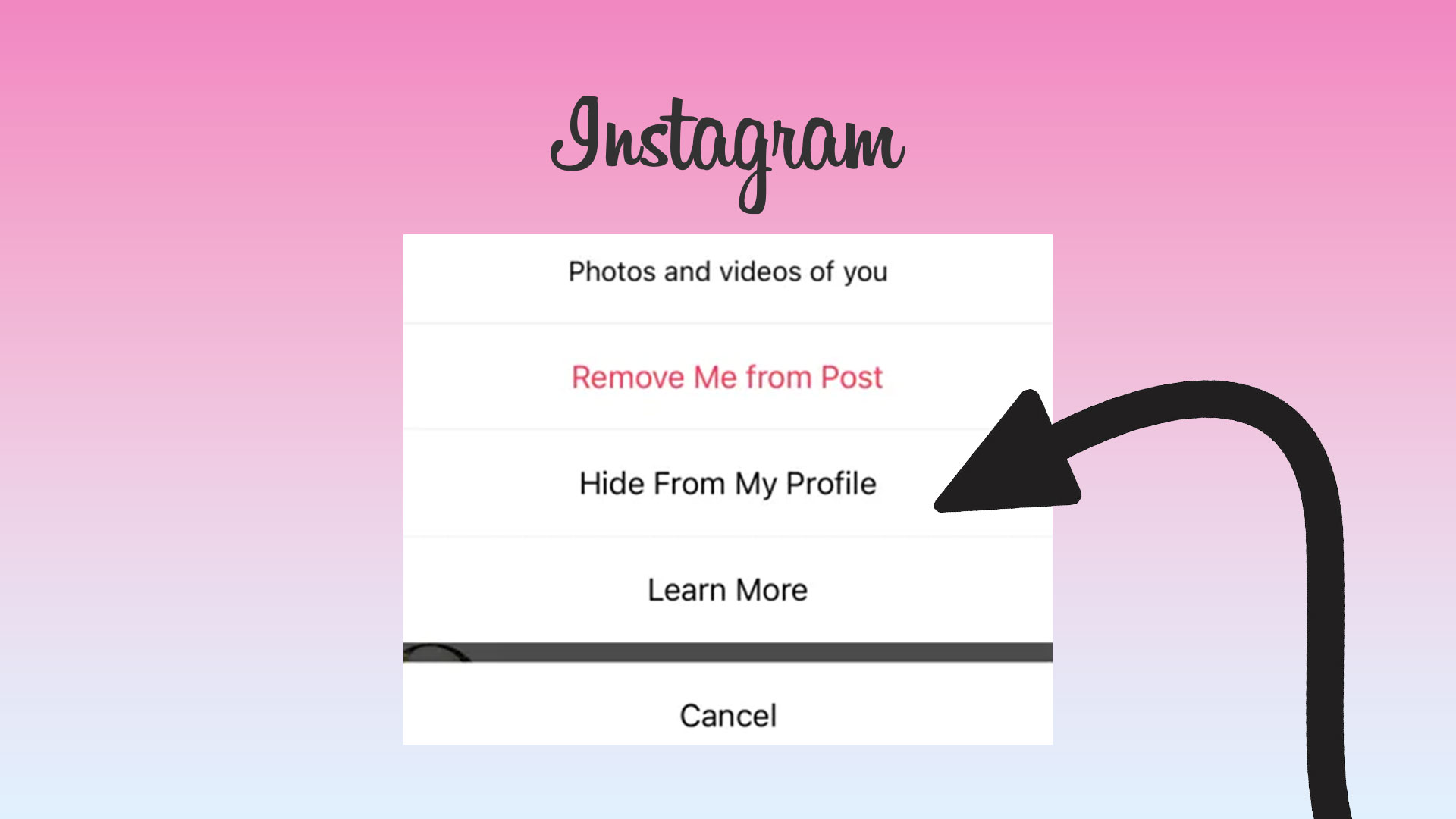 hide from profile instagram