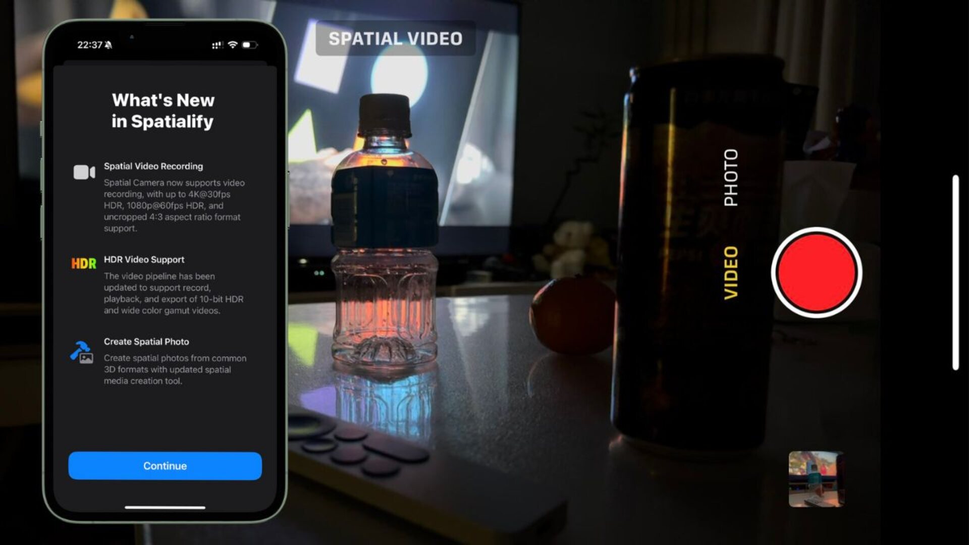اپلیکیشن Spatialify ویدئو با کیفیت  4K و نرخ 30 فریم‌برثانیه ثبت می‌کند