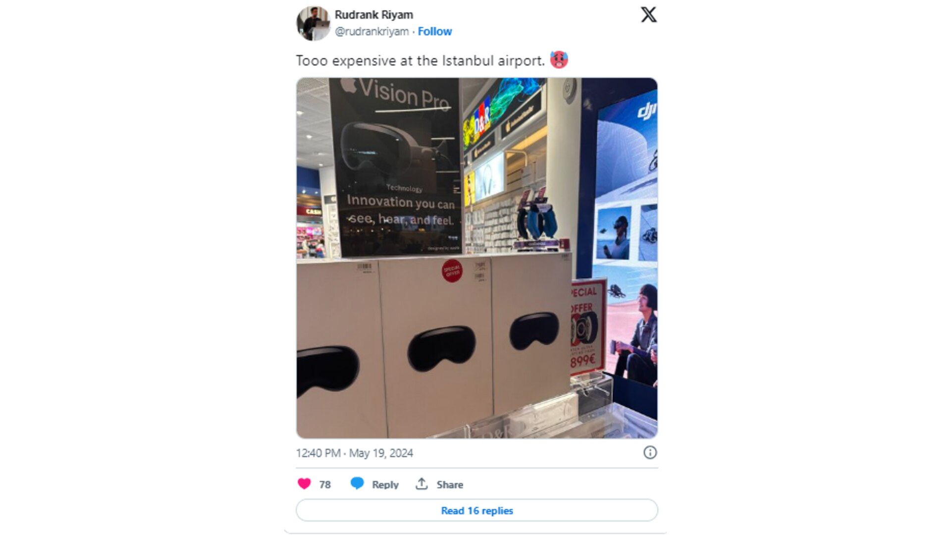Apple Vision Pro در  فروشگاه D&R فرودگاه استانبول مشاهده شد
