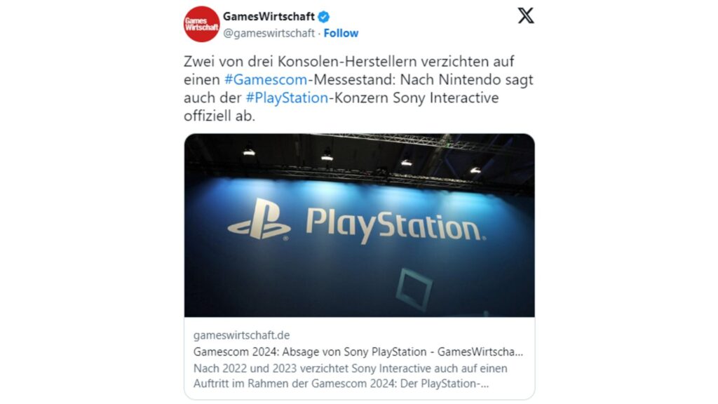 سونی برای پنچ سال متوالی از Gamescom کناره‌گیری کرده‌است