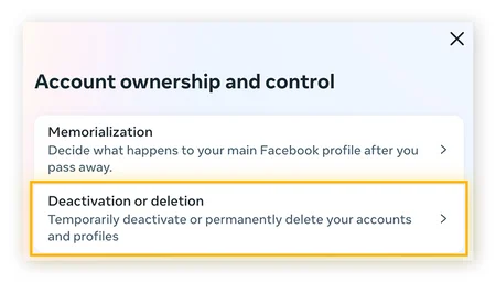 روش سوم حذف حساب کاربری اینستاگرام
