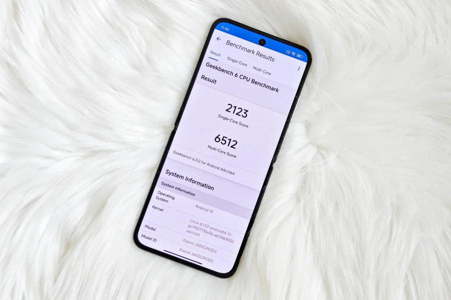 شیائومی میکس فلیپ Geekbench