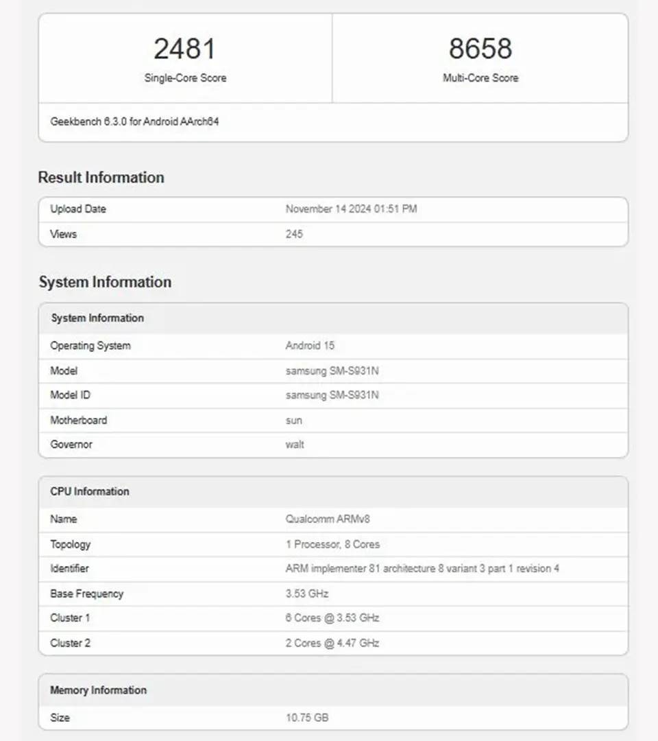 گلکسی S25 پایه با اسنپدراگون 8 الیت