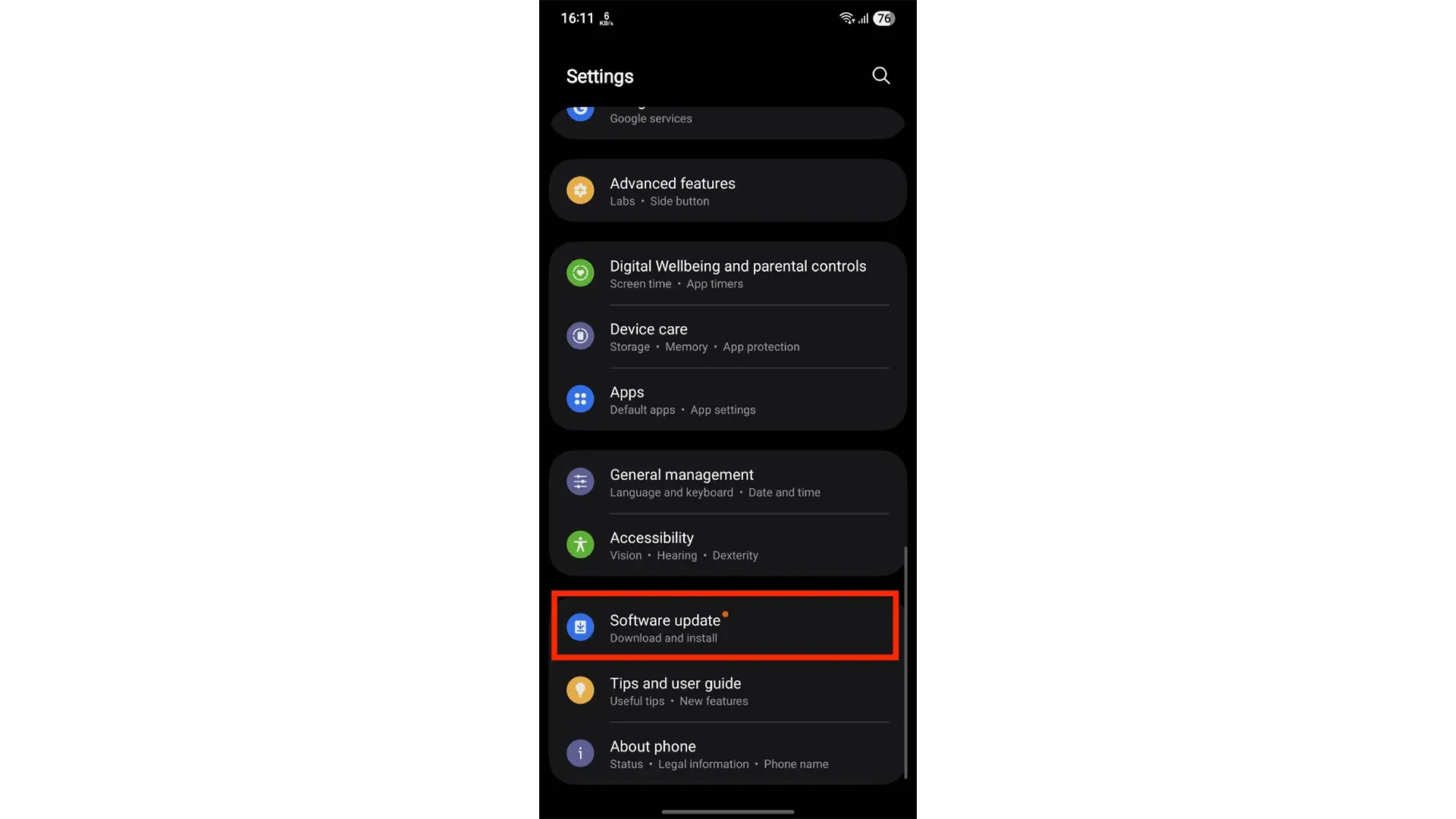 نصب آپدیت One UI 7
