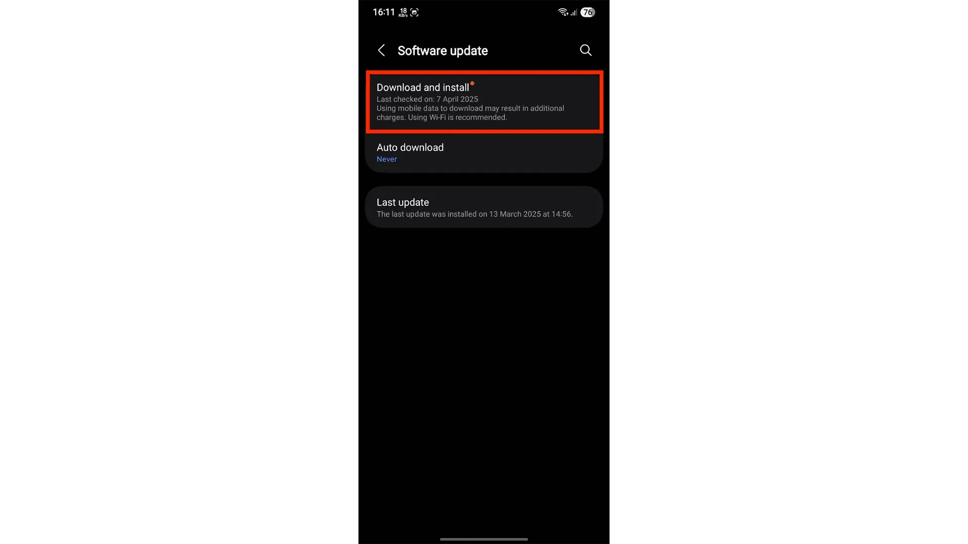 نصب آپدیت One UI 7